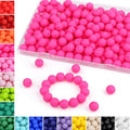 MAIBAOTA 120 Pcs Hot Pink Silicone Beads - 15 mm Round Beads for Keychain, Pens, Bracelet, Necklace Making - Bulk Pack with Boxed Kits - color: Hot pink