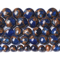 6MM 61PCS Dark Blue Cloisonne Craft Loose Round Beads for Jewelry Making DIY Bracelet - color: Dark Blue Cloisonne, size: 6mm