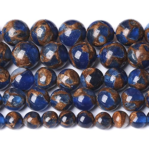 10MM 37PCS Dark Blue Cloisonne Craft Loose Round Beads for Jewelry Making DIY Bracelet - color: Dark Blue Cloisonne, size: 10mm