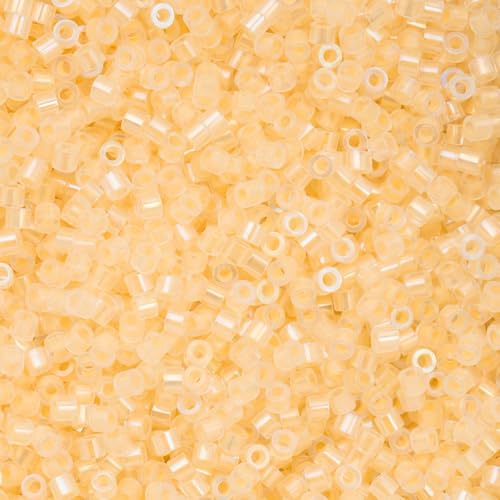 John Bead 25g Cylin Beads Light Yellow Glow in Dark AB 11/0 Glass Cylindrical Seed Beads for Jewelry Bracelets Necklaces Earrings Making Embroidery - color: Light Yellow Glow in Dark AB