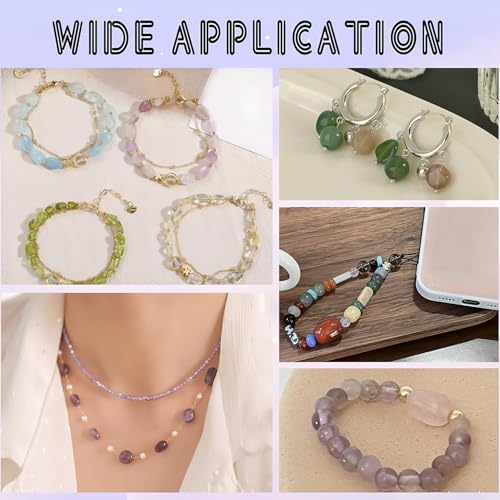 HAAMIIQII Natural Purple Amethyst Crystal Pebble Stone 5-8mm Small Irregular Freeform Tumbled Loose Gemstone Beads for Jewelry Making Strand 15 Inch (45-50pcs) - color: Amethyst