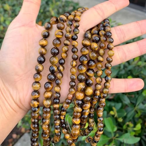 90pcs Adabele Natural Grade A Yellow Tiger Eye Healing Gemstone 4mm (0.16 inch) Small Round Beads Gem Stone Spacer for Jewelry Making GY26-4 - color: Grade a Tiger's Eye, size: 4mm (90pcs/1 Strand)