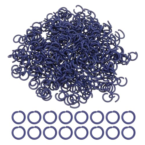 PATIKIL Open Jump Rings, 400 Pcs 6mm Round Ring Charm Loops Connector for Jewelry Making Supplies DIY Craft Keychains Necklaces Earrings, Dark Blue - color: Dark Blue, size: 6mm