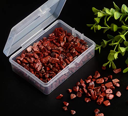 Natural Chip Stone Beads Red Jasper 5-8mm About 400 Pieces Irregular Gemstones Healing Crystal Loose Rocks Bead Hole Drilled DIY for Bracelet Jewelry Making Crafting (5-8mm, Red Jasper) - color: Red Jasper