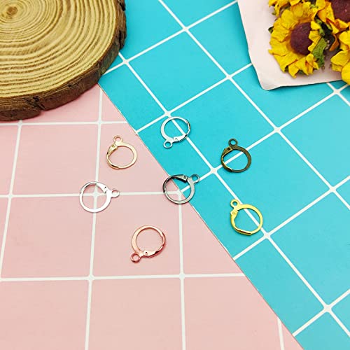 210Pcs Round Leverback Earring Hooks Hypoallergenic French Earring Hooks Round French Ear Wire with Open Loop Hook for DIY Earrings Designs Jewelry Making Findings(7 Colors)