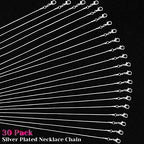 PAXCOO 30 Pack Bulk Necklace Chain Silver Plated Necklace Snake Chains for Jewelry Making, 1.2 mm (20 Inches) - size: 20 Inches