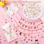 Wurosi 413 Pieces Gold Paperclip Charm Bracelet Making Kit, Including Paperclip Chain Bracelets, Charms, Jump Rings, Gift Bags, Pliers for Crafts Beginner Supplies Gift - color: 413 Pcs Gold Bracelet