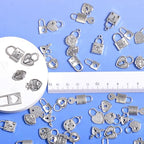 stino 100 Gram Metal Charms for Jewelry Making, Silver & Gold Plated, Bulk Pack for Bracelets, Necklaces, Crafts - color: Heart Lock Silver