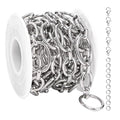 UMAOKANG 2 Meters Stainless Steel Jewelry Making Chains Bulk on Spool Oval Link Chain DIY Decorative Chain - color: Oval Silver