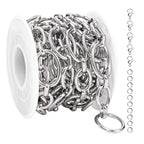 UMAOKANG 2 Meters Stainless Steel Jewelry Making Chains Bulk on Spool Oval Link Chain DIY Decorative Chain - color: Oval Silver