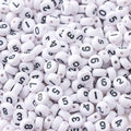 1000Pcs Acrylic Number Beads Round Number Round Beads 4x7mm Mixed Number Beads, for Jewelry Bracelets Necklaces Key Chains Making (Black-White) - color: Black-White