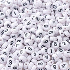 1000Pcs Acrylic Number Beads Round Number Round Beads 4x7mm Mixed Number Beads, for Jewelry Bracelets Necklaces Key Chains Making (Black-White) - color: Black-White