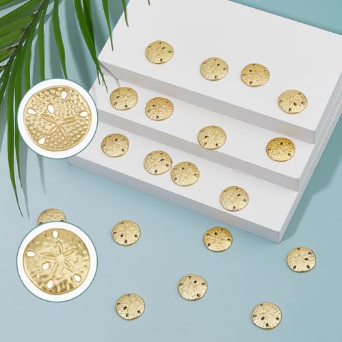 SUPERFINDINGS 30Pcs Sand Dollar Snap Starfish Charm 18mm Snaps Alloy Starfish Charm Accessory for Button Charms for Necklaces Bracelets & Rings Matte Gold Color