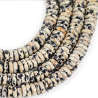 JOE FOREMAN 2x6mm Natural Dalmatian Dalmation Jasper Stone Heishi Disc Rondelle Spacer Beads for Jewelry Making Full 15" Strand Energy Stone Healing Power Crystal - color: Dalmatian Dalmation Jasper