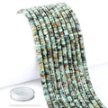 Natural African Turquoise Heishi Spacer Beads Loose Semi Precious Flat Round Gemstone Disc Shape Stone for Beading Jewelry Making 4x2mm 15.5" - color: African Turquoise