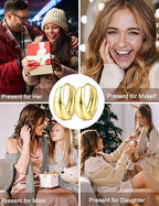 ORAZIO Small Gold Hoop Earrings for Women Hypoallergenic 14K Gold Plated Chunky Huggie Earring Sets for Multiple Piercing Dainty Earing Stacks Set Cute Silver Cartilage Jewelry Trendy Gifts - style: 14K Gold Plated-Classic