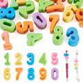 FASHEWELRY 20Pcs Colorful Large Number Beads 22mm Big Number 0-9 Beads Iridescent 3D Large Hole Slider Bead for Friendship Bracelets Keychains Pens Making - color: 0Colorful Number