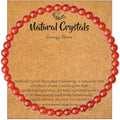 MAIBAOTA Healing Crystal Bracelet for Women Men, 8/4 mm Natural Stone Beaded Bracelets, Jewelry Birthday Gifts, Round Gemstones Stretch Bracelets - color: Red-Carnelian, size: 4 mm