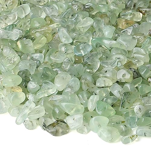 LAIDANLA Prehnite 400pcs Natural Chip Stone Beads 5-8mm Healing Crystal Irregular Gemstones Drilled DIY Loose Rocks Bead Crystal for Bracelet Earrings Necklace Jewelry Making Crafting - color: S-Prehnite