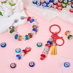68 pcs 14mm Glass European Beads Large Hole Glass Beads Colorful Faceted Rondelle Loose Spacer Beads for DIY Craft Bracelet Necklace Earring Hole: 5mm - color: Blue Colorful