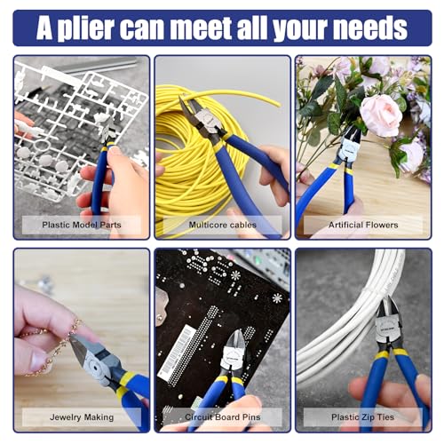 VCELINK Wire Cutter, 6-inch Side Cutter, CR-V Small Flush Cutter, Professional Small Wire Cutter with Spring-loaded for Artificial Flowers, Floral, Jewellery Making, and DIY Model Making - size: 6"x 1 PC