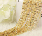 ALEXCRAFT Wholesale 12 PCS Gold Plated Brass Cable Chains Necklace Bulk Finished Chains for Jewelry Making (18 Inch(2MM)) - color: Gold, size: 18 Inch-0.079 Inch