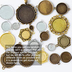 stino Metal Charms for Jewelry Making 100gram, Bulk Tibetan Silver & Gold Plated Trinkets for Earring Necklace Jewelry Making and Findings - color: Bezel Round Silver & Gold
