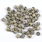 100pcs Natural Stone Beads 8mm Dalmation Jasper Round Genuine Real Stone Beading Loose Gemstone Hole Size 1mm DIY Charm Smooth Beads for Bracelets Necklaces Earrings Jewelry Making Crafts - color: Dalmation Jasper