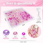 TOAOB 1000pcs Briolette Crystals Glass Beads 4mm 6mm 8mm Rondelle Faceted Spacer Beads Pink Loose Beads for Bracelets Necklace Earrings Jewelry Making - color: Pink