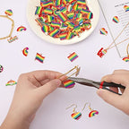 SANNIX 110Pcs Rainbow Charms Gold Enamel Charm Jewelry Making Charms Rainbow Pride Charms Bulk for Bracelet Necklace Earring Making - style: Rainbow