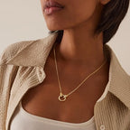 Fettero Dainty Gold Necklace for Women - 14K Gold Plated Hand Pendant Neckalces Gifts for Friends Hand Sign Language Trendy Charm Gesture Necklace Jewelry Gift - style: Circle
