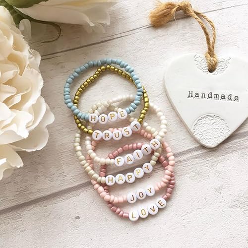 Acrylic Letter Beads Alphabet Silver Letters White Round Bead, 4×7mm 1200pcs, for Friendship Bracelets and Gifts Souvenir Jewelry Making - color: Silver Letter White Beads, size: 4×7mm(Round)