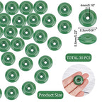 NBEADS 30 Pcs Lampwork Donut Beads, 23x5.5mm Flat Round Imitation Jade Donut Stone Beads Pendants Large Hole Disc Crystals Beads for Jewelry Making, Hole: 4mm - color: 30 Pcs Green Lampwork Beads