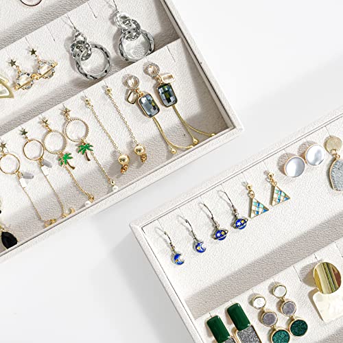 Lolalet Earring Tray Display Earring Holder, Stackable Jewelry Drawer Organizer Showcase Storage for Women Girls Stud Piercings Post Earrings -Set of 2 - style: Earrings