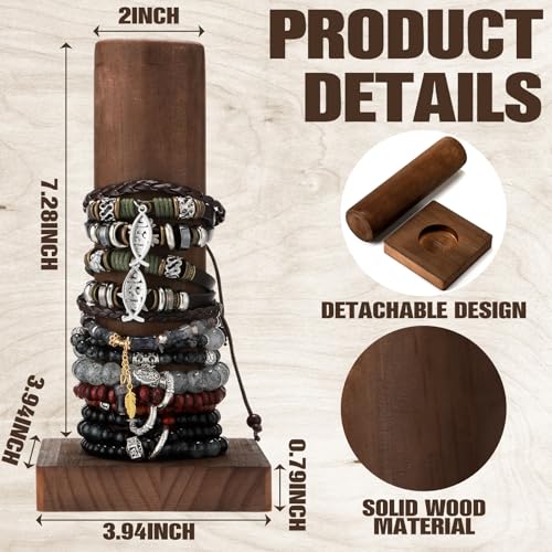 Threehoney Scrunchie Bracelet Display Stand Holder for Vendors 4 x 4 x 8 Inches Solid Wood Hair Tie Jewelry Storage Organizer for Women Store Showcase Home