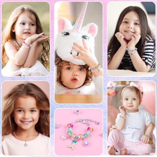 Sofier Charm Bracelet Making Kit for Girls Jewelry Box Jewelry Making Kit Gifts for Girls 4-12 DIY Craft Toys Birthday Christmas - color: Jewelry Box