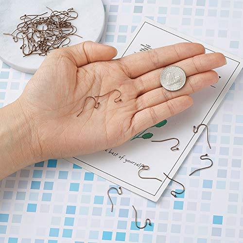 KISSITTY 100-Piece Red Copper French Hook Ball Dot Earwires 22x11mm Dangle Earring Wires Findings