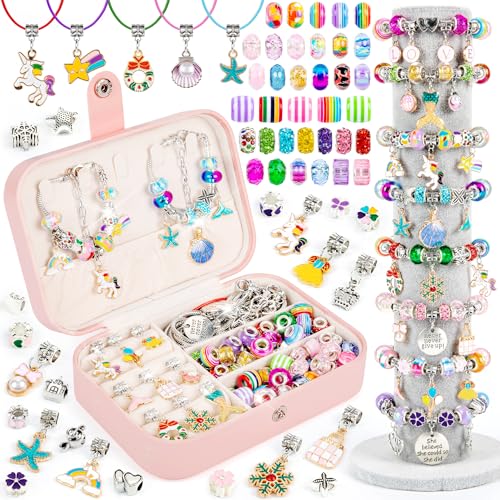 Sofier Charm Bracelet Making Kit for Girls Jewelry Box Jewelry Making Kit Gifts for Girls 4-12 DIY Craft Toys Birthday Christmas - color: Jewelry Box