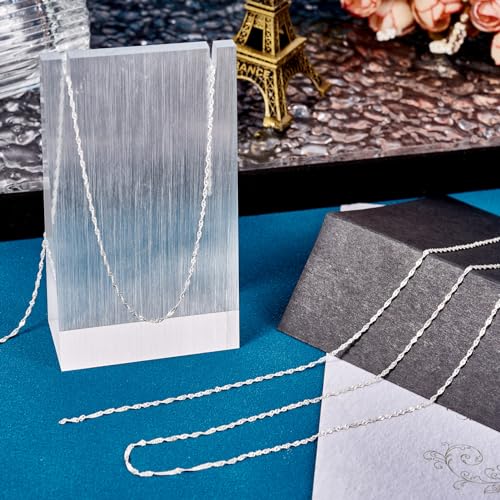 Elecrelive S925 Sterling Silver Chains 3.28 Feet Twisted Silver Singapore Chains 4.5x1mm with Velvet Bag for Men Women Jewelry Chain DIY Making - color: 925 Sterling Silver