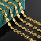 UMAOKANG 2 Meters Gold Oval Chain for Jewelry Making Stainless Steel Link Chains on Spool with Jump Rings Lobster Clasps - color: Gold Middle Oval