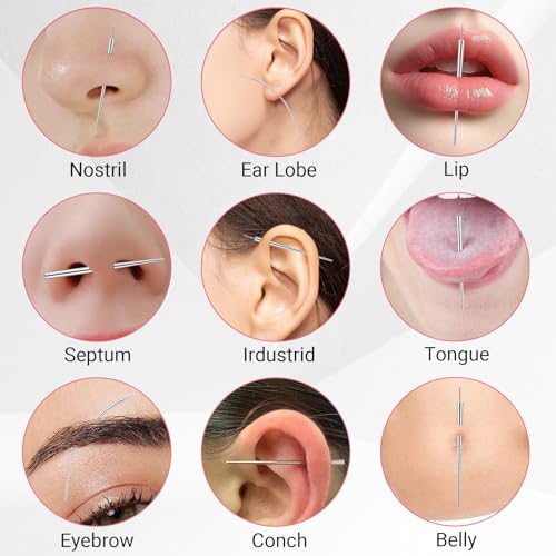16G 18G Piercing Taper Insertion Tool – Stainless Steel Piercing Ball Grabber Tool Sets with Threadless Insertion Pin & Threader Tools Fit for Ear/Nose/Eyebrow/Lip Piercings - color: 16G(1.2mm), 18G(1.0mm)