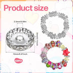 SULIKJHUI 150 Pcs Spacer Beads 12mm, Silver Spacer Beads for Bracelets, Jewelry Making, 2.5mm Hole & 3mm Height, Iron with Rhinestones (0.47 Inch Outer Diameter) - color: Silver
