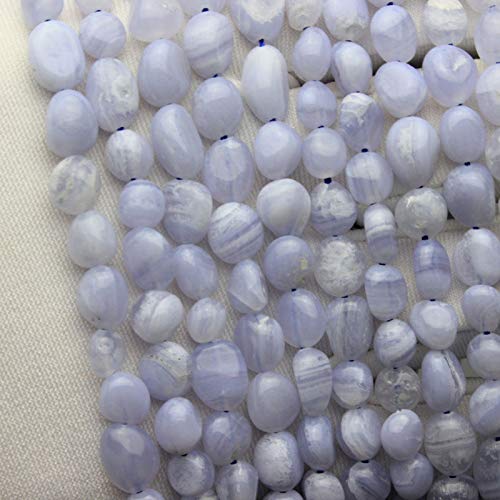 MJDCB Natural Irregular Shape Stone Beads 6-8mm Blue Lace Agate Gemstone Energy Cured for Jewelry Making Necklaces - color: Blue Lace Agate
