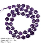 8×5mm Amethyst Natural Stone Beads for Jewelry Making About 35-40pcs 1 Strand 15" Drilled Flat Faceted Cabochon Gemstone Beads for Bracelets Necklace DIY Crafts - color: Amethyst