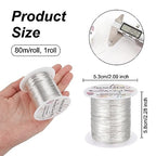 BENECREAT 24 Gauge 87 Yards Tarnish Resistant Silver Wire Jewelry Beading Wire for Beading Wrapping and Other Jewelry Craft Making - color: Silver, size: 24 Gauge