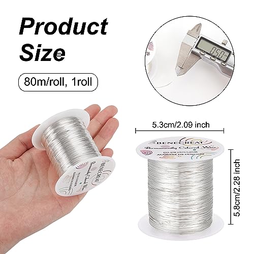 BENECREAT 24 Gauge 87 Yards Tarnish Resistant Silver Wire Jewelry Beading Wire for Beading Wrapping and Other Jewelry Craft Making - color: Silver, size: 24 Gauge