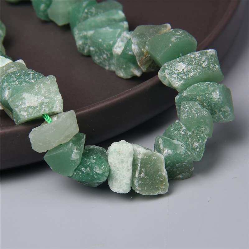 10-13mm Natural Irregular Freeform Raw Green Aventurine Stone Nugget Beads Reiki Crystal Healing Minerals Quartz Bead DIY Jewelry Making - color: Green Aventurine
