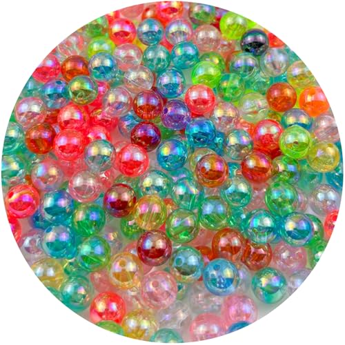 2000Pcs 4mm Acrylic AB Colors Round Beads Acrylic Beads Round Spacer Beads with Hole for Earring Bracelet Necklace Key Chains Jewelry Making(87-Mixed Color) - color: 87-mixed color, size: 4MM