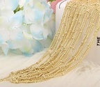 12PCS Gold Plated Solid Brass Chians Satellite Beaded Ball Curb Thin Chain Necklace Bulk for Jewelry Making (20 Inch(1.5mm)) - color: Gold, size: 20 Inch-1.5mm