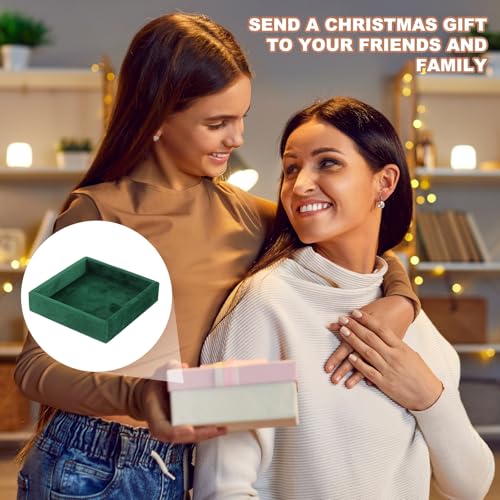 uxcell Stackable Jewelry Storage Tray, Empty Tray Drawer Organizer, Small Display Box for Earrings, Necklaces, Rings and Bracelets, Dark Green - color: Dark Green
